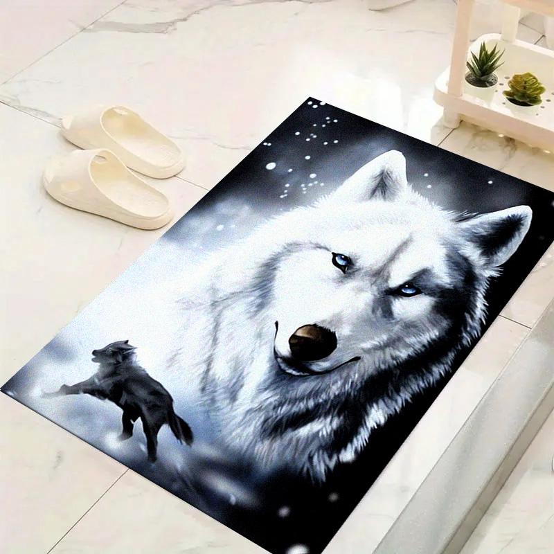 Wolf Head Carpet Rug for Living Room Bedroom Home Sofa Decoration,Kids play Non-slip Floor Mat