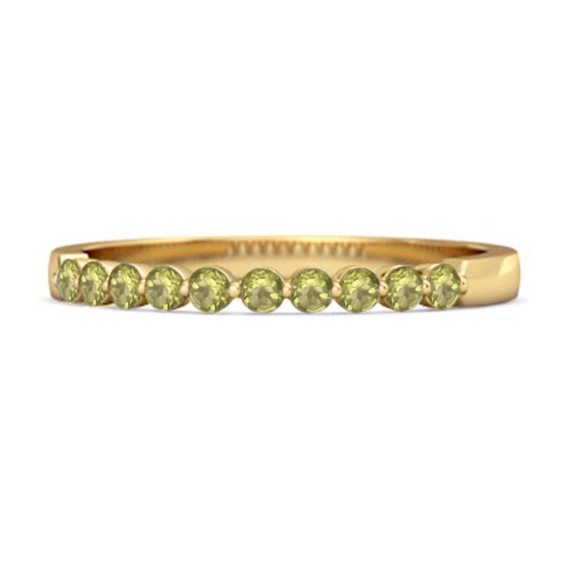 

Peridot Half Eternity Design Band Ring -Sterling Silver 12 золотий/жовтий