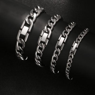 Titanstahl NK Kubanische Gliederarmband: Trendig, Langlebig, Hip-Hop Punk Stil für Männer