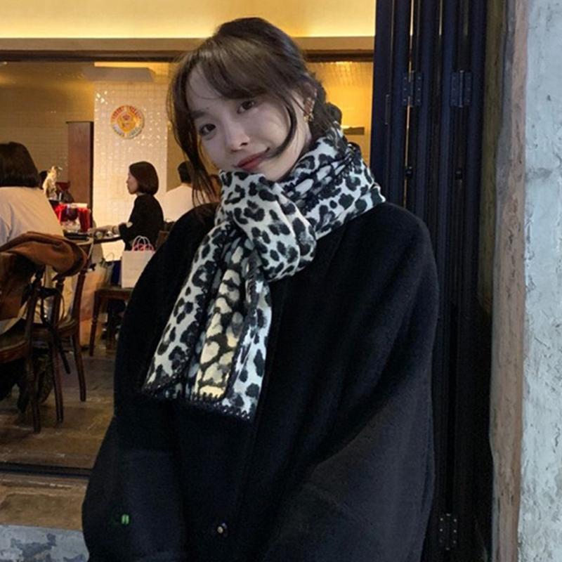 Elegant Leopard Print Long Neckerchief Casual Wear Scarf Hiphop Scarves for Casual Wear