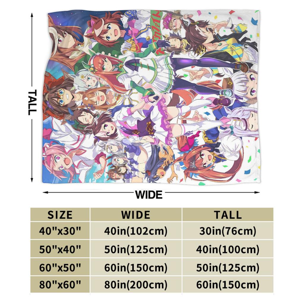 Uma Musume Pretty Derby Anime Blankets Super Warm Funny Plush Throw Blanket For Living Room Flannel Bedspread Bed Cover