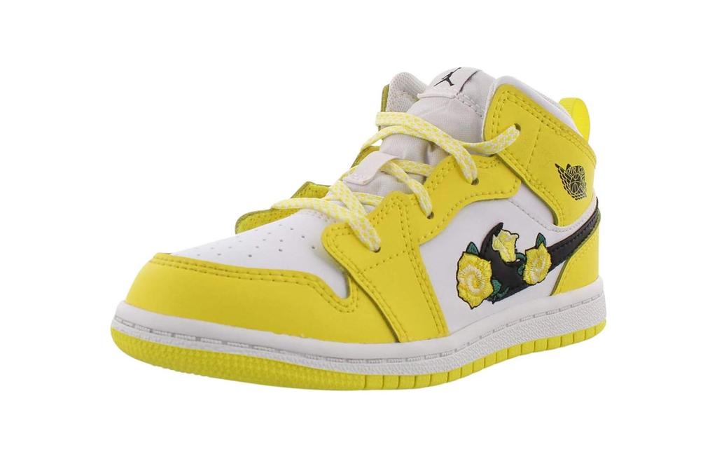 Jordan Air Jordan 1 Mid Se Floral High top Toddler Shoes Yellow Rose Baby AV5172-700
