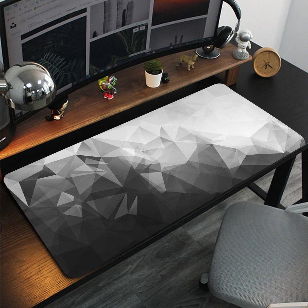 Black And White Gamer Mouse Pad Geometric line Gaming Keyboard Mat Speed Desk Mats Laptop Office Carpet Table Accessories Pads