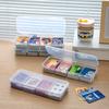Desktop Storage Case With Lid 4 Grids Plastic Organizer Holder For Playing Cards Business Cards Home Office Supplies