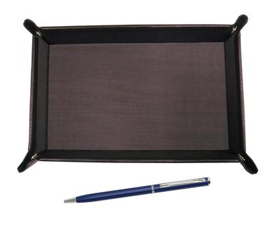 Shibochoco Color Cowhide Pen Tray with Slim Rotating Ballpoint Pen Blue Set, TRATYO-PD04-L
