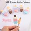 3ks Silikonový chránič kabelu USB nabíječky Ochranný kryt kabelu Tvar zmrzliny pro kabel k telefonu