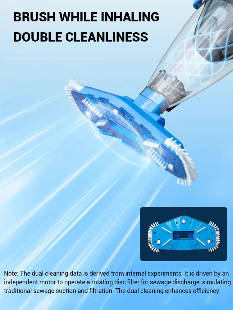 Handheld Pool Vacuum Cleaner, Rechargeable Pool Vacuum Cleaner for Spas Hot Tubs Small Pools with Automatic Immersion Detector