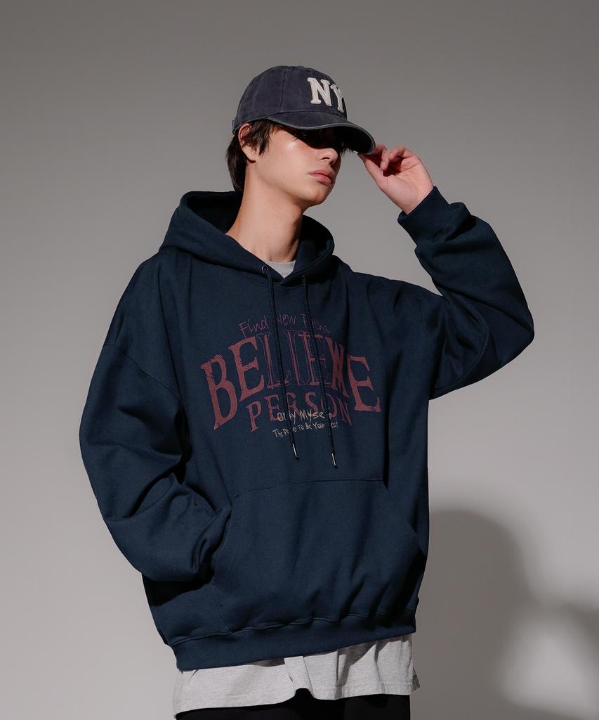 Believe Heavy Cotton Hoodie Navy Kmhd6830