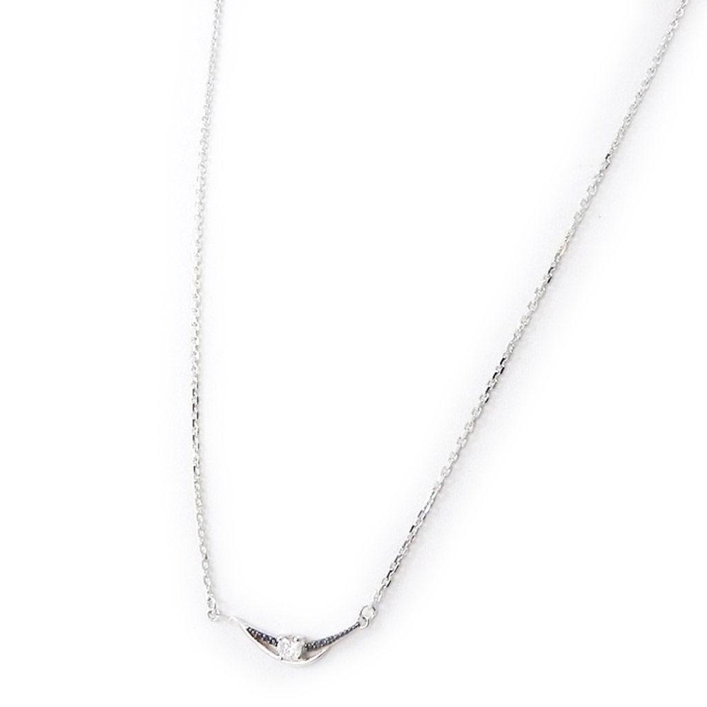 Les Trésors De Lily [I1154] - Collier Argent 'Scarlett' noir blanc (rhodié) - 20x5 mm
