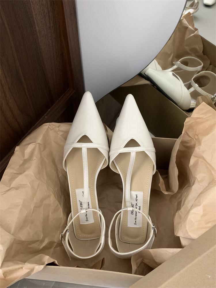 2025 new celebrity temperament versatile commuter work shoes French sense gold hollow single shoes women's shoes