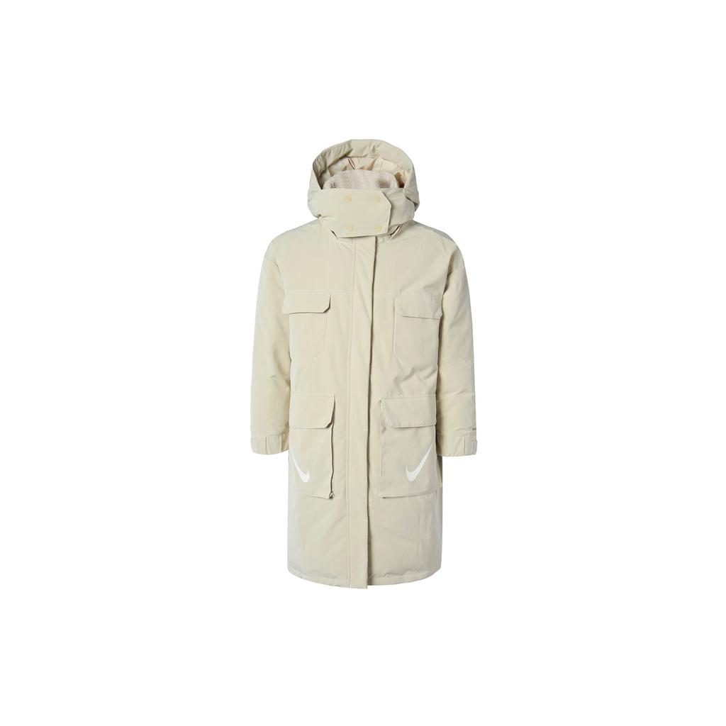 Nike Logo Print Warm Loose Down Jacket Men Outerwear Yellow FV8167-206