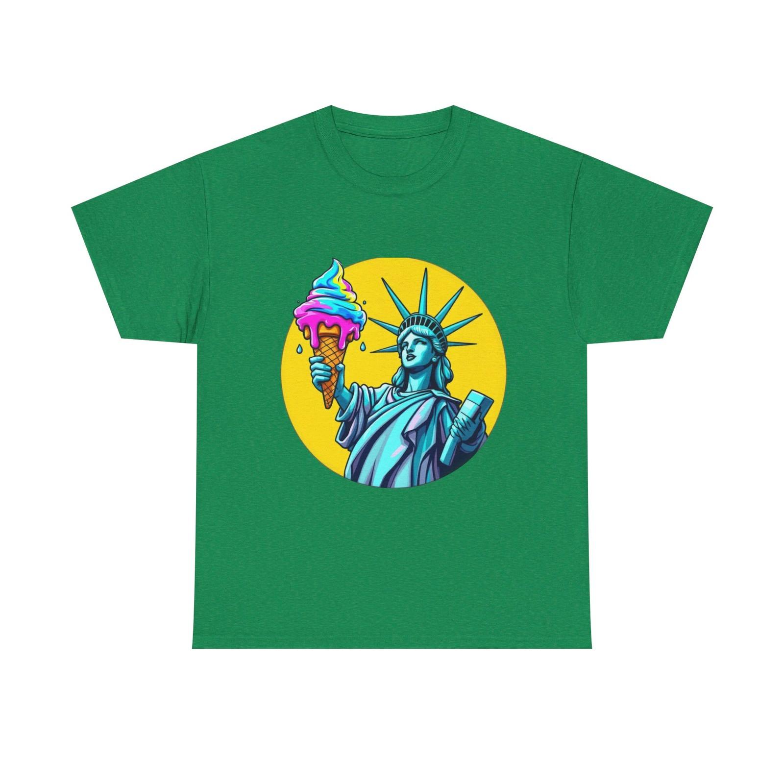 Statue of Liberty Ice Cream Tee, Summer T-Shirt, Gift for Ice Cream Lovers USA 2XL