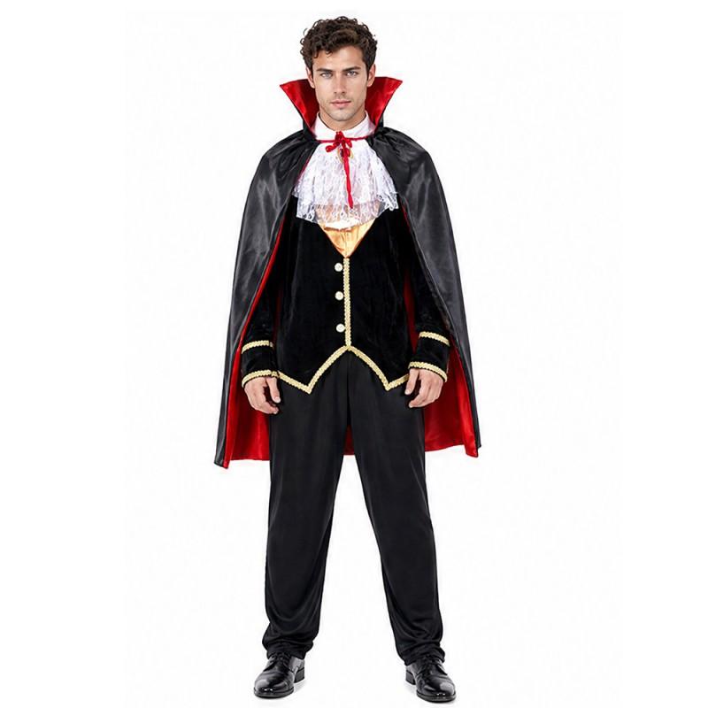 Halloweenowy Zestaw Kostiumu Wampira dla Dorosłych Strój Cosplay Impreza Odgrywanie Ról Gotycki Szlachetny Demon Książę Temat