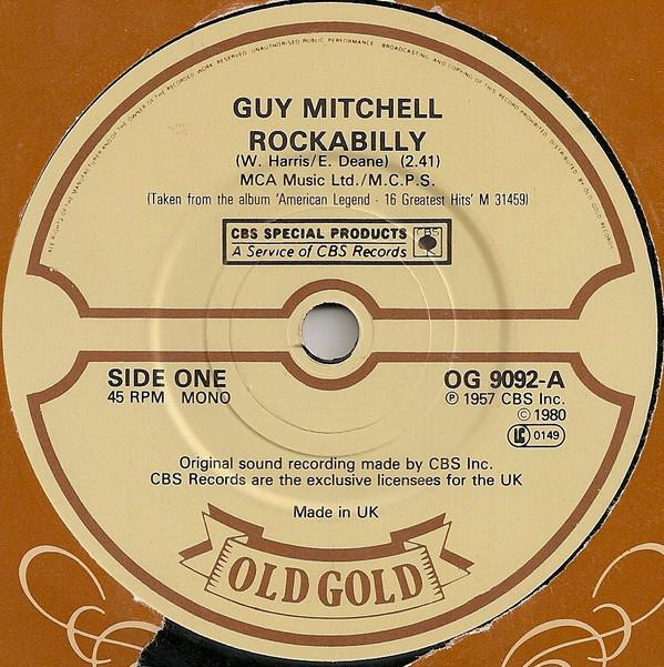 

7inch Record GUY MITCHELL - Rockabilly / Knee Deep In The Blues OG9092 Old Gold UK Pop Used