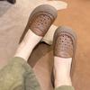 Sandals Comfort Soft Mom's Shoes Flat Sole Women's Shoes Hollow Genuine Leather Shoes Middle-aged Mother's Loafers Shoes