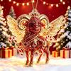 2D Acrylic Goat Hanging Ornament Shining Christmas Tree Hanging Flat Pendants Christmas Xmas Decoration Cute New Year Gifts