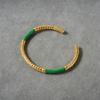 French Niche Design Emerald Thin Bracelet Enamel Splicing Golden Snake Scale Opening Bracelet Female High Texture Versatile