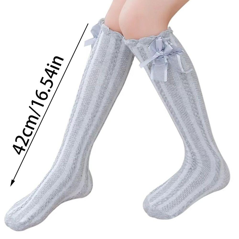 Soft Children Bowknot Mesh Socks Mid-tube Socks Cotton Socks New Mesh Girls Sock