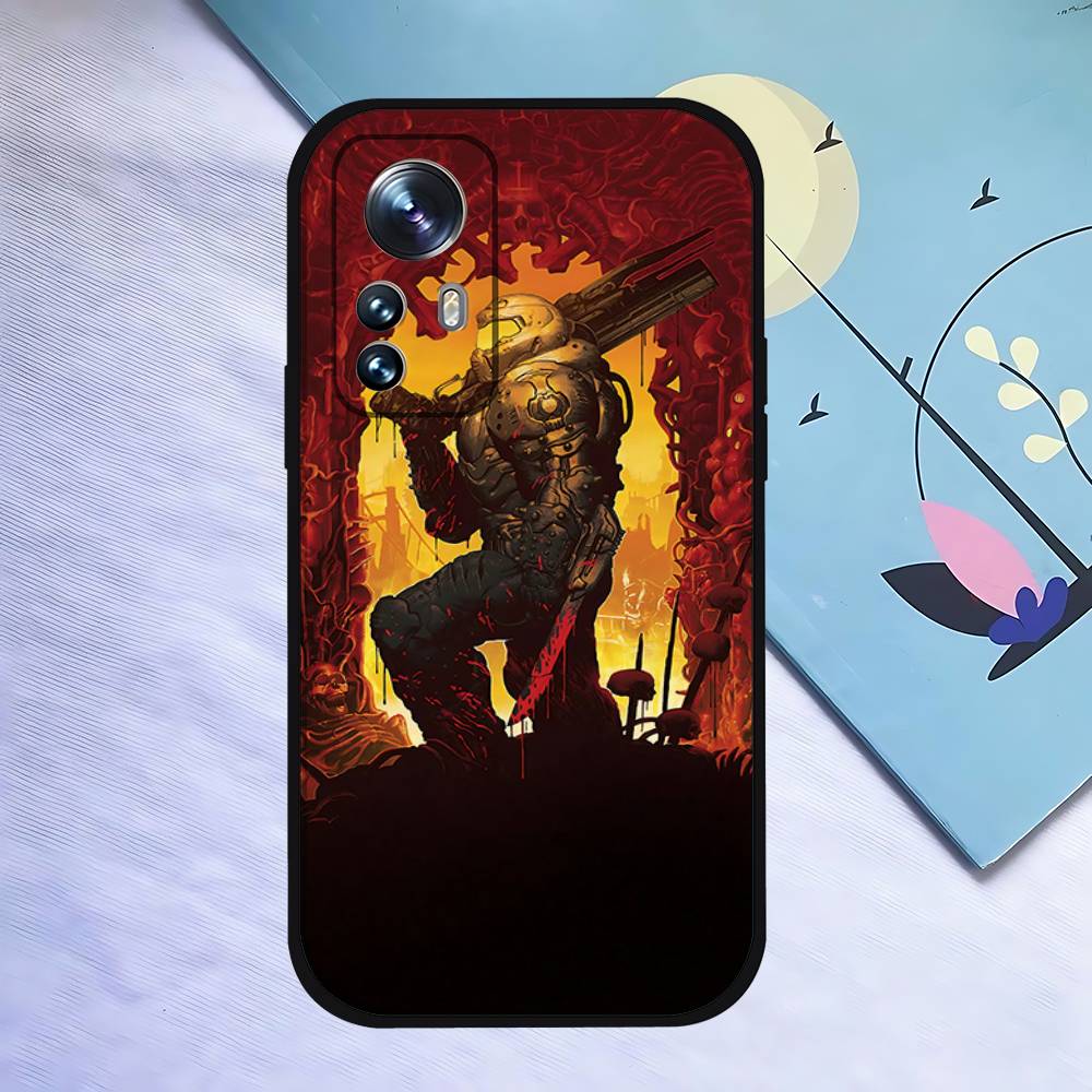 

Cool Game H-DOOM Eternal-S Phone Case For Slim Black Xiaomi 11 12 Redmi Note 11 5G 8T 9A 9 10T Note 8 9 12S Ultra Shockproof Pro Xiaomi12S Ultra