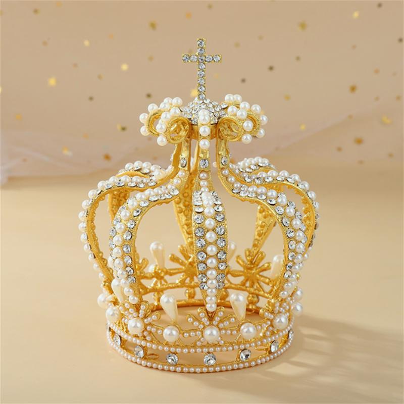 Kryształ Vintage Royal Queen King tiary i korony mężczyźni/kobiety korowód Prom Diadem ozdoby do włosów ślubne akcesoria biżuteria do włosów