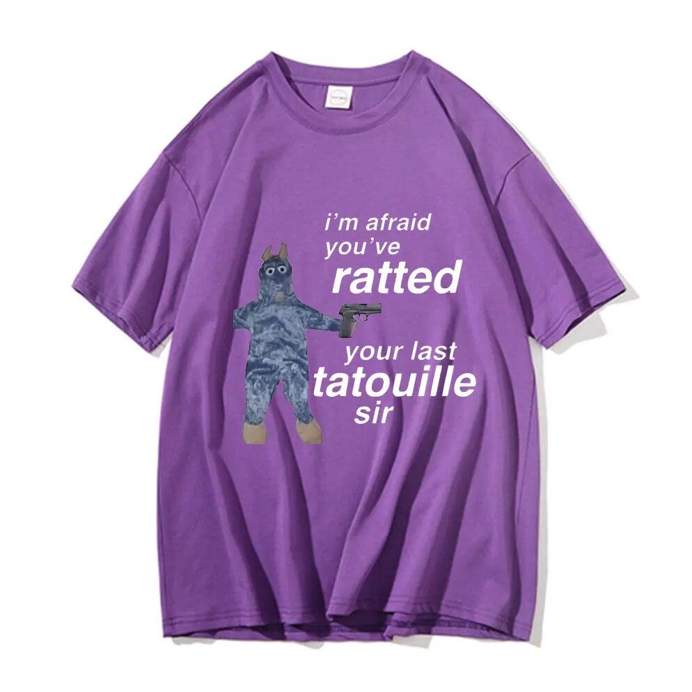 Im Afeaid Youve Your Last Tatouille Sir Print T-shirts Funny Mouse Graphic T Shirt Summer Unisex Women Casual Soft Cotton Tees Tops