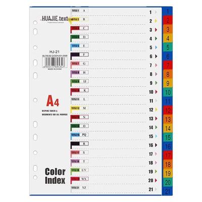 Huajie A4 Numbered PP Document Dividers