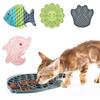 Tigela de silicone em forma de peixe, esteira para lamber cães, alimentação lenta, tigela de comida para cães pequenos e médios, filhotes, gatos, dispensador de tratamento, suprimentos para animais de estimação