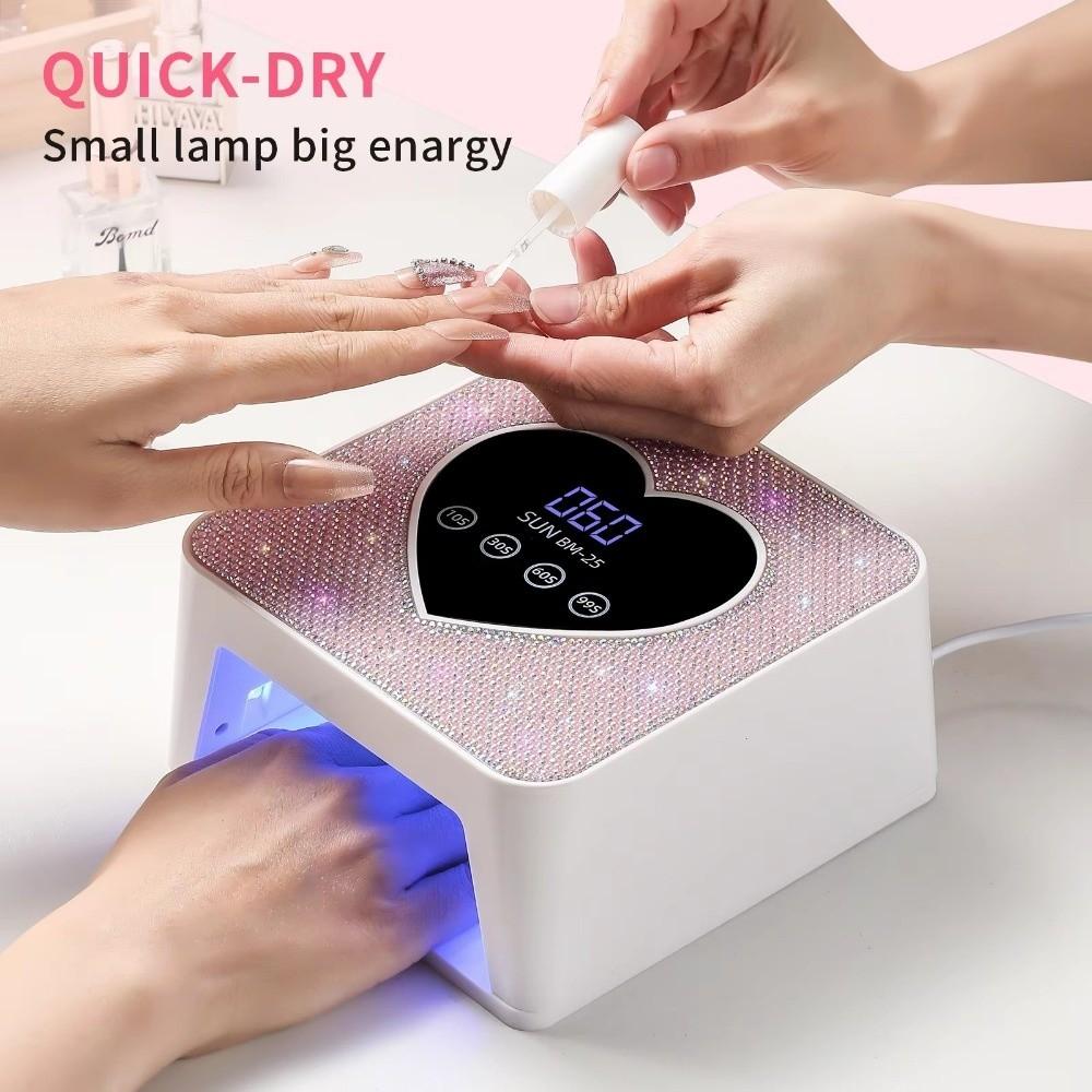 Rhinestone Heart Shape UV Nail Lamp Fast Curing Nail Dryer Machine Nail Dryer Lamp Home Use
