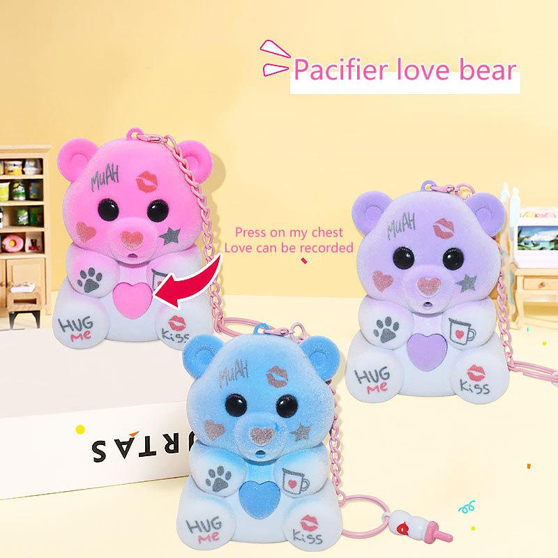 

Пустышка Любовь Медведь Светящаяся Игрушка Брелок Подвеска Слепая Коробка Запись Звука Светящаяся Пластиковая Подвеска Плюшевый Мишка Подарок для Девочки