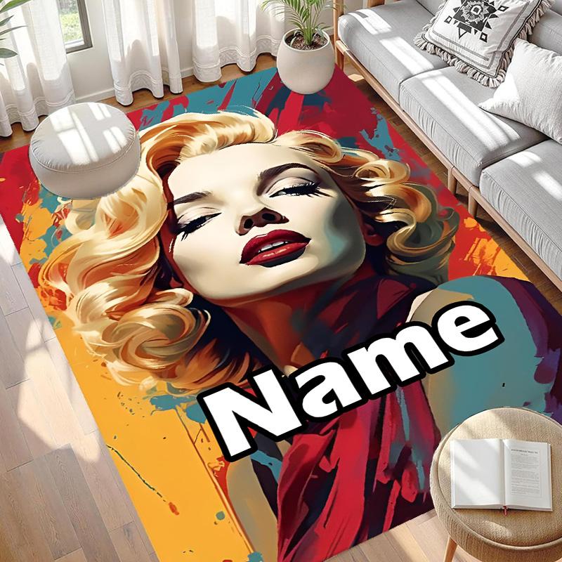 Custom Name Personalized Singer Print Carpet, Versatile Home Decor Rug, for Playroom, Apartment, Balcony, Entryway, Hallway Gift