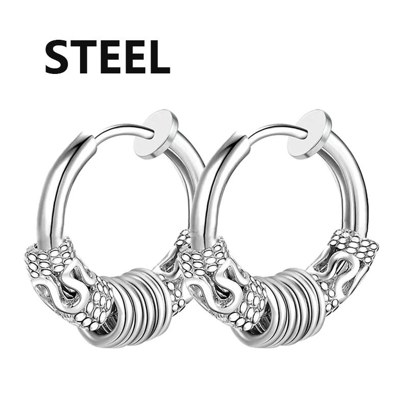1Pair Unisex Punk Fashion Cross Pendant Ear Clip Non-Piercing Earrings Fake Earrings Gift for Men Women Jewelry Daily Wear