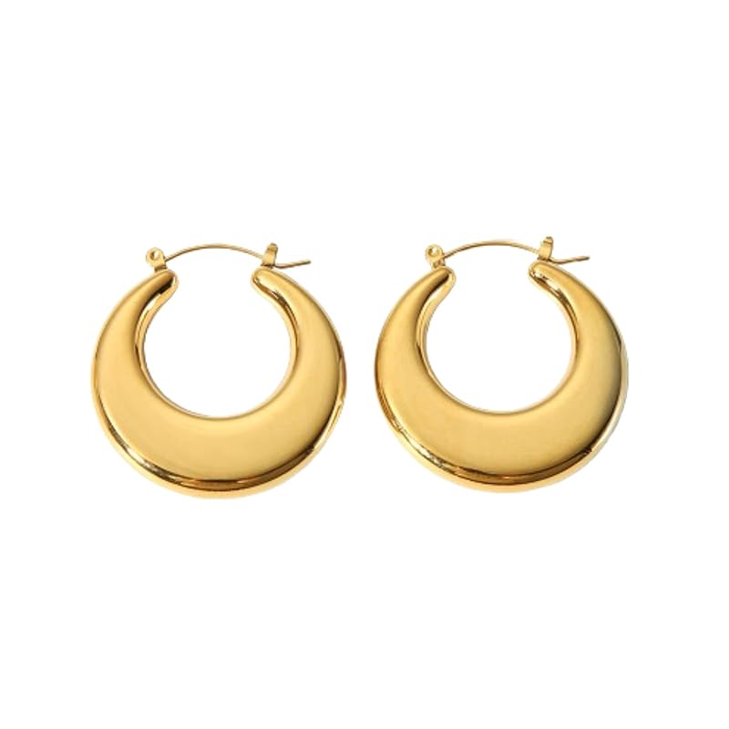 

Brilliet earrings hoop Larger ladies earrings stainless accessories cute Fashionable Affordable present gold
