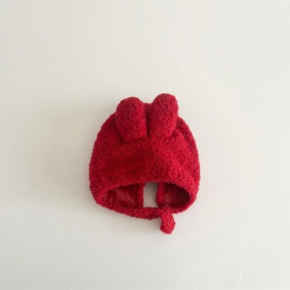 Autumn Winter Baby Earflap Hat Soft Fuzzy Newborn Fetal Cap Soft Bunny Ear Hat For Baby Girls