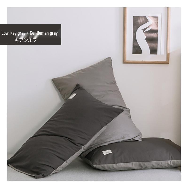 

INS Washed Cotton Pillowcase, Solid Color, 100% Pure Cotton, 2-Pack, 48x74cm 40cm x 60cm