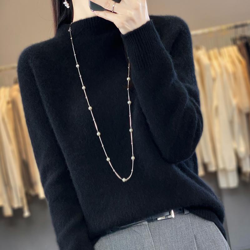 Dámský kašmírový svetr Kašmír Qinghe 30% kašmír 70% vlna podzimní a zimní pulovr hřejivý a módní