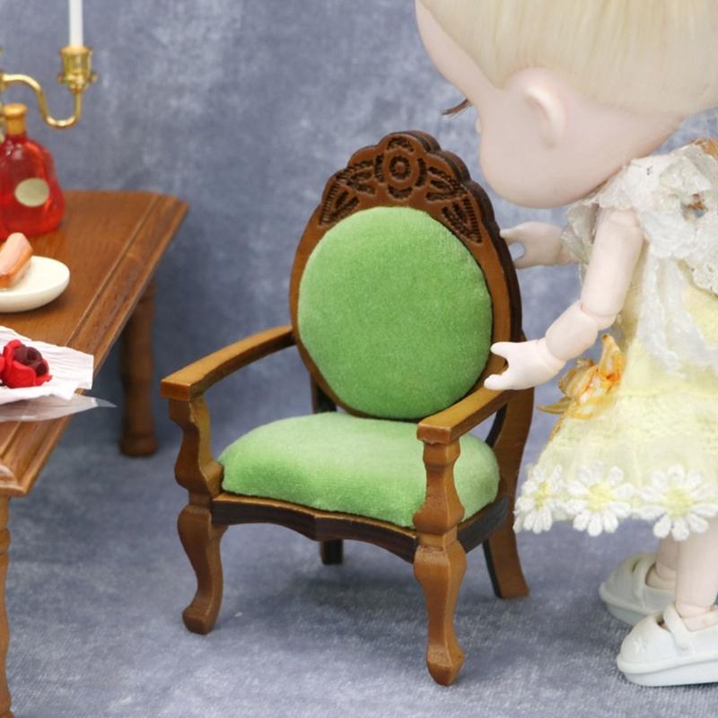 Doll House Chair Model Realistic Armchair Dollhouses Chair Realistic Play Chair Realistic 1:12 Model Toy