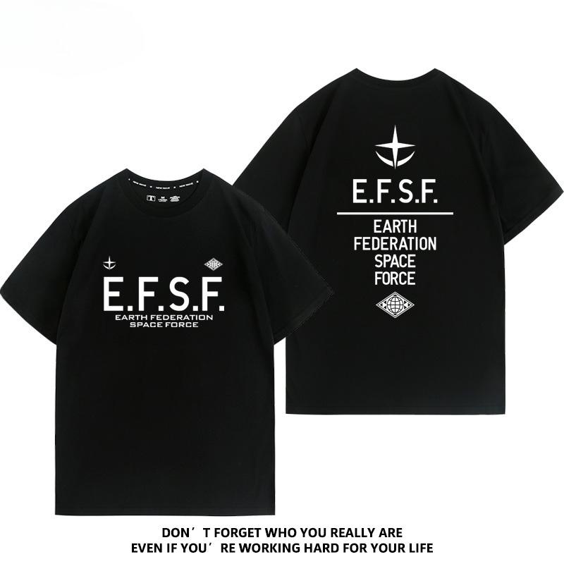 

Мобильный доспех Гандам Армия Земной Федерации Космические силы E.F.S.F Аниме Атрибутика Летняя мужская хлопковая футболка с коротким рукавом 4XL