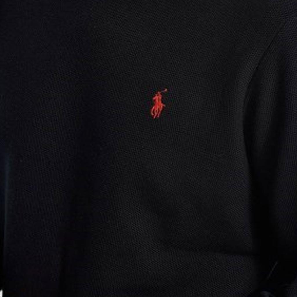 Polo Ralph Lauren SS22 Logo Embroidered Solid Color Crew Neck Long Sleeve Pullover Sweatshirt Men sweatshirt Black 710680593-001