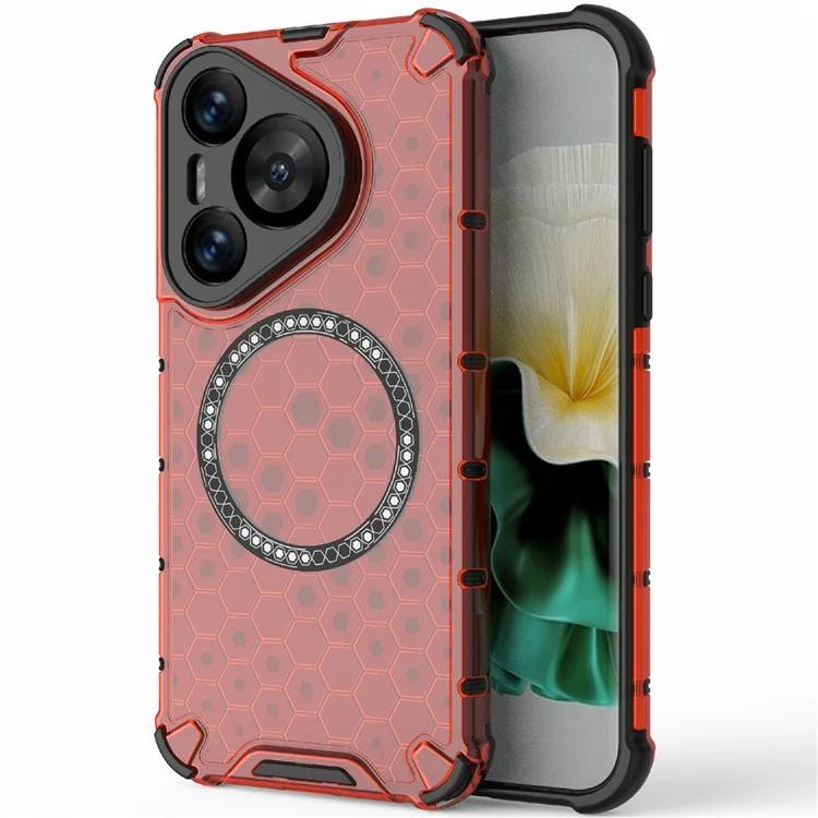 

For Huawei Pura 70 Magnetic Case TPU+PC Honeycomb Corner Protection Phone Cover