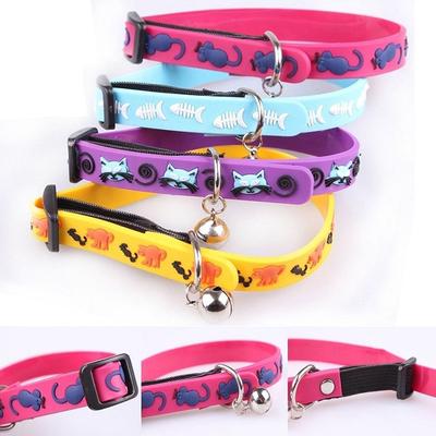 Adjustable Silica Cat Collars Puppy Ring Bell Collars Durable Pet Safety Control Collar Leash Puppy