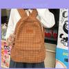 Plaid Pattern Backpack For High School And College Students With Large Capacity And Relief Features