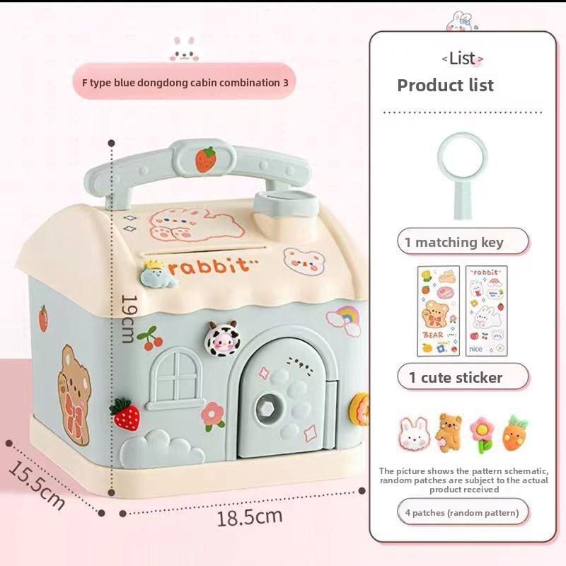 Internet Celebrity Piggy Bank Creative Cartoon Shape Cute Small House Can Save Large Capacity Plastic Piggy Bank