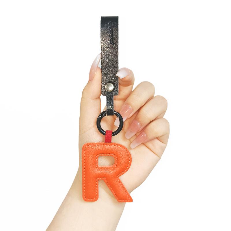 Customizable Leather Letter Keychain Pendant for Girls and Couples