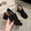 Fashion 2025Summer Elegant Sandals with Fine Mesh Breathable Upper, New Elastic Back Strap for Women, Korean Version Casual Sandals