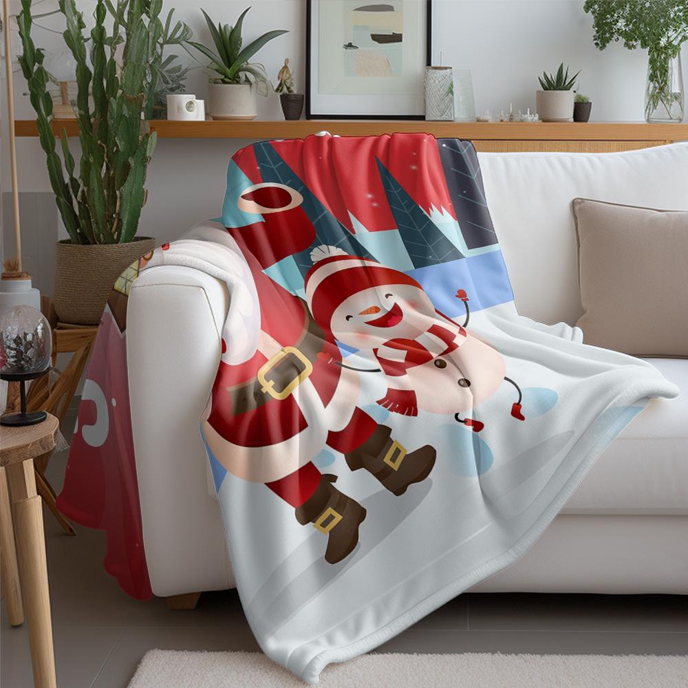 Tuniu Christmas Santa Claus Kids Plush Blanket Sofa Bed Throw Warm Soft Cozy Gift
