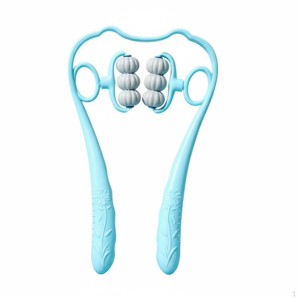 6Wheel Manual Neck and Shoulder Relaxer, MultiFunctional, Home Use Blue Solid
