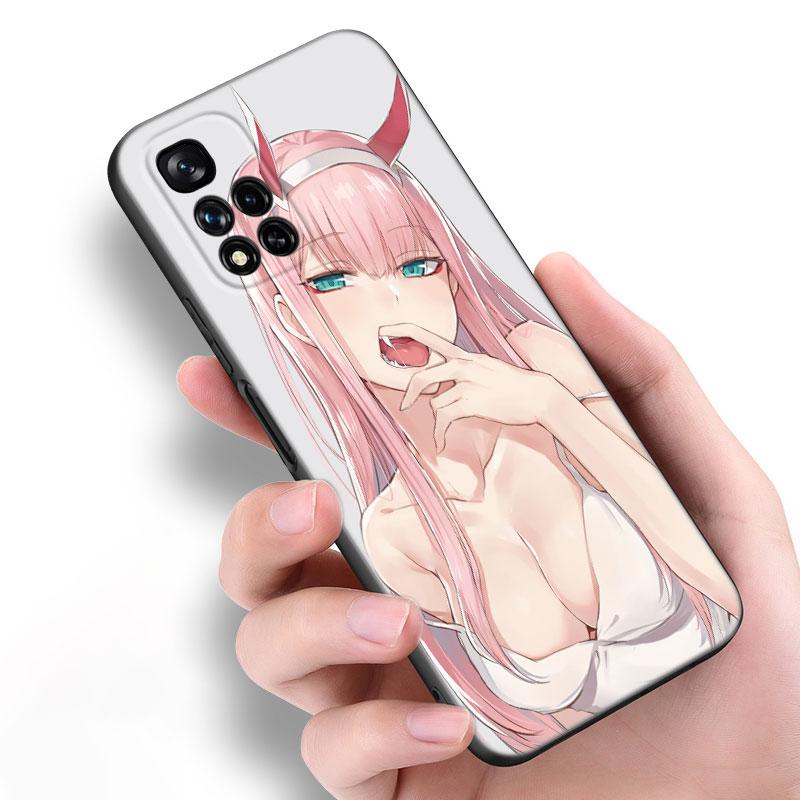 Anime Zero Two Darling Black Silicone Phone Case For Xiaomi POCO X3 X4 NFC F5 M3 M4 M6 X5 X6 Pro F3 F4 GT 5G C55 C65 M5