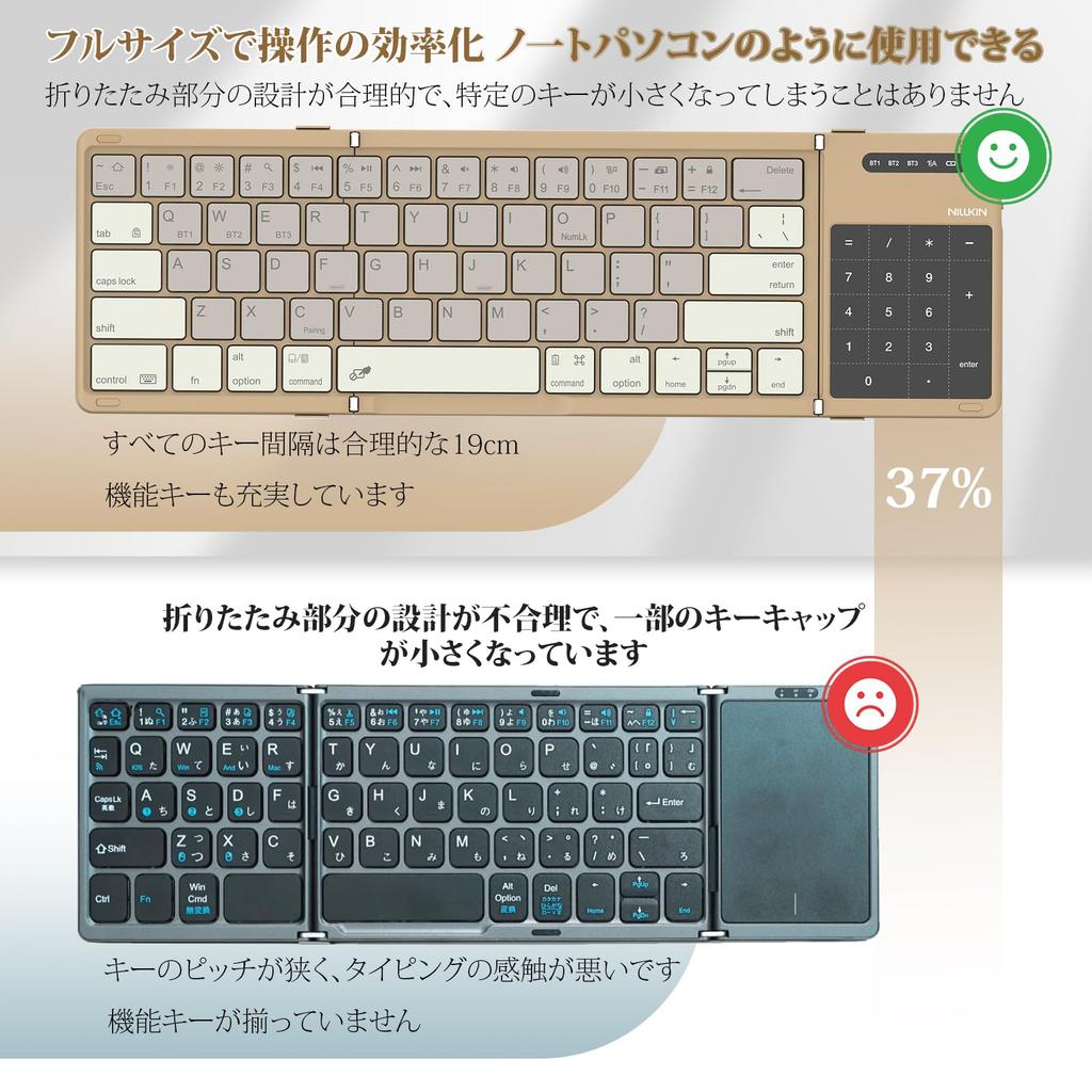 [2026 Model] Nillkin [Official Retailer] Bluetooth Keyboard, Foldable, Wireless, Compatible with iPad and iPad Mini, Slim and Lightweight, Connects 3