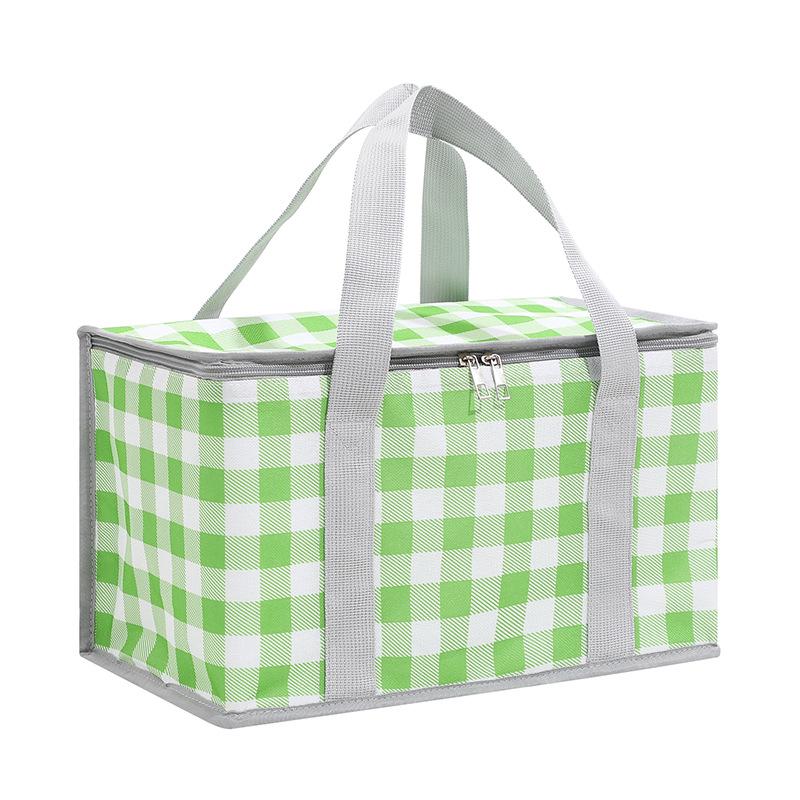 Thickened Insulated Picnic Basket with Aluminum Foil and Oxford Cloth, Folding Design, Includes Ice Pack
