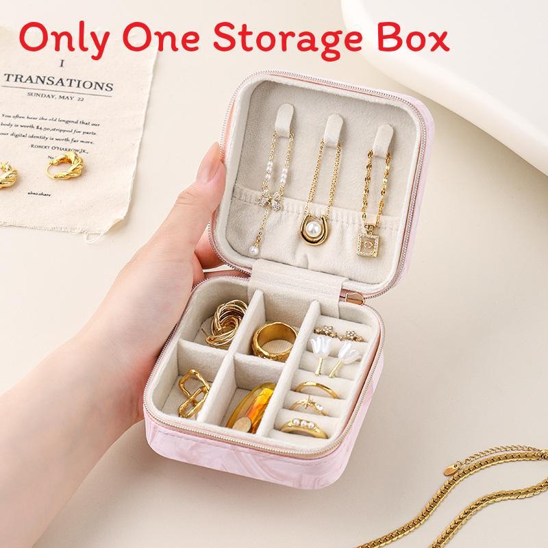 Jewelry Box Mini Leather Storage Case With Zipper For Travel And Gift Giving